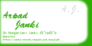 arpad janki business card